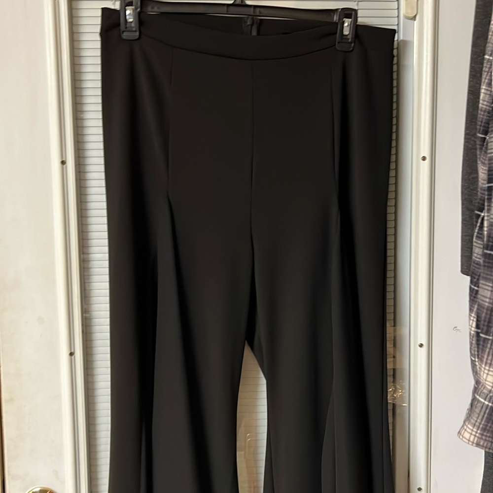 Women’s dress pants , bell bottom flare with see thru nylon from waist to hem.1X